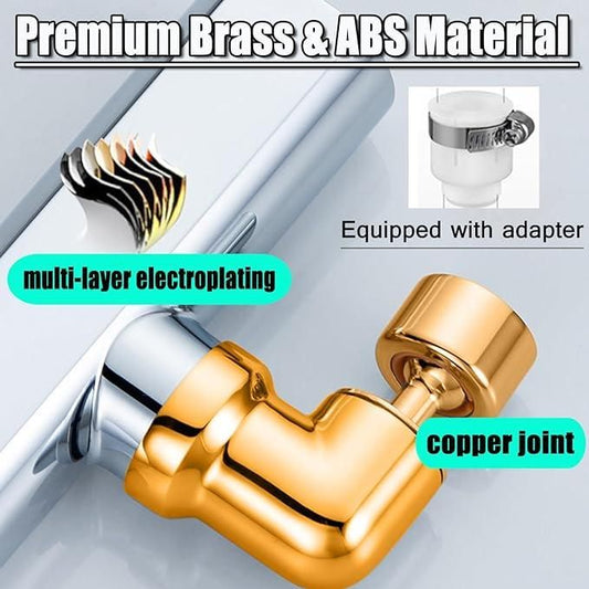 3-in-1 Adjustable Faucet Aerator – 360° Rotating Tap Nozzle with 3 Water Outlet Modes (Brass + ABS, Multi-Layer Electroplating)